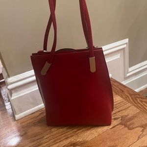 Frederic Paris red tote backpack